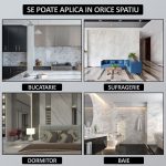 Tapet autoadeziv imitatie marmura NEXTLY, waterproof, ajustabil, adeziv puternic, usor de montat, suprafata acoperire 0.18 mp, 30x60 cm, 2mm grosime, 1 bucata PD902 - imagine 6