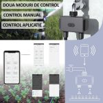 Programator smart automat pentru irigatii/udare WiFi, NEXTLY, control prin aplicatie, automat sau manual, doua zone, racord 3/4 si adaptoare1/2, functionare cu baterii, negru - imagine 5