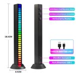 Bara cu leduri RGB, NEXTLY, sincronizare muzicala, lumini de ritm, senzor sunet, 32 leduri, activare sonora, 17 culori, moduri multiple, ajustare luminozitate si viteza, sincronizare muzicala, aliment - imagine 2