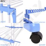 Uscator vertical pentru rufe si incaltaminte NEXTLY, 3 niveluri, suport umerase, pliabil, portabil, mobil, ergonomic, albastru - imagine 8