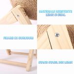 Jucarie pisici NEXTLY pentru zgariat, ghem, minge rotativa, invelis din sisal, stativ lemn, rezistenta, 2 moduri de asamblare, 20 cm, maro M3 - imagine 6
