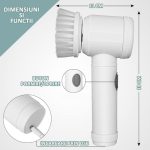 Perie electrica pentru curatare NEXTLY, multifunctionala, 3 capete interschimbabile, incarcare USB, IPX5, suport agatare, alb - imagine 10