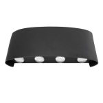 Aplica LED de perete, NEXTLY, 8 Leduri, lumina sus si jos, iluminat exterior si interior, 8W, 3000K, lumina calda, IP65, aluminiu, negru - imagine 2