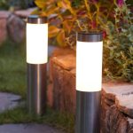 Set 2 lampi solare de exterior cu tarus NEXTLY, pentru gradina, decorative, senzor de lumina, waterproof, lumina calda, cilindrice - imagine 11