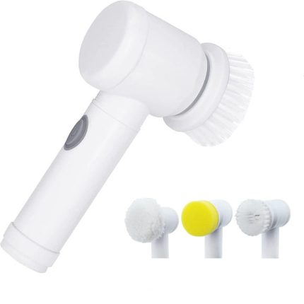 Perie electrica pentru curatare NEXTLY, multifunctionala, 3 capete interschimbabile, incarcare USB, IPX5, suport agatare, alb