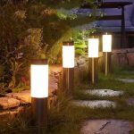 Set 2 lampi solare de exterior cu tarus NEXTLY, pentru gradina, decorative, senzor de lumina, waterproof, lumina calda, cilindrice - imagine 12