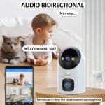 Camera dubla de supraveghere WiFi 5G, NEXTLY, pentru interior, rotatie 355°, inclinare 90°, detectare miscare si sunet, night-vision color, 5MP, suport card SD 64GB, buton apelare, functie urmarire pe - imagine 14