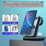 Incarcator wireless pliabil 3 in 1, NEXTLY, Fast Charge 15W, pentru telefon, apple watch, airpods, lumina ambientala LED, negru - imagine 8