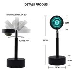 Lampa ambientala RGB NEXTLY, control prin aplicatie si telecomanda, sunset lamp, lumina de veghe, 8 moduri, 16 culori, sincronizare muzicala, timer, ajustare luminozitate, corp metalic, cap rotativ, n - imagine 10