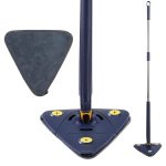 Mop multifunctional NEXTLY pentru suprafete uscate si ude, cap triunghiular rotativ 360°, stergator pentru geamuri, podele, pereti, mobila, laveta microfibre, maner telescopic, ajustabil - imagine 2