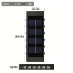 Set 6 x lampa de exterior decorativa cu incarcare solara NEXTLY, pentru perete/gard, senzor de lumina, 12 leduri sus-jos, lumina calda, rezistenta la apa, negru - imagine 3