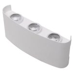 Aplica LED de perete, NEXTLY, 6 Leduri, lumina sus si jos, iluminat exterior si interior, 6W, 3000K, lumina calda, IP65, aluminiu, alb - imagine 2