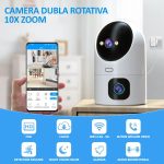 Camera dubla de supraveghere WiFi 5G, NEXTLY, pentru interior, rotatie 355°, inclinare 90°, detectare miscare si sunet, night-vision color, 5MP, suport card SD 64GB, buton apelare, functie urmarire pe - imagine 2