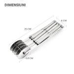Taietor pentru aluat extensibil NEXTLY, 5 role, otel inoxidabil, distanta ajustabila, alungire maxima 50cm, distanta maxima intre role 12cm, argintiu - imagine 2