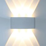Aplica LED de perete, NEXTLY, 6 Leduri, lumina sus si jos, iluminat exterior si interior, 6W, 3000K, lumina calda, IP65, aluminiu, alb - imagine 14