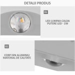 Aplica LED de perete, NEXTLY, 2 Leduri, lumina sus si jos, iluminat exterior si interior, 2W, 3000K, lumina calda, IP65, aluminiu, alb - imagine 7