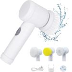 Perie electrica pentru curatare NEXTLY, multifunctionala, 3 capete interschimbabile, incarcare USB, IPX5, suport agatare, alb - imagine 2