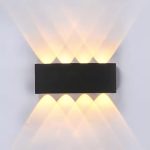 Aplica LED de perete, NEXTLY, 8 Leduri, lumina sus si jos, iluminat exterior si interior, 8W, 3000K, lumina calda, IP65, aluminiu, negru - imagine 9
