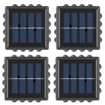 Set 4 x lampa decorativa de exterior cu incarcare solara NEXTLY, pentru perete/gard, senzor de lumina, 16 leduri pe toate laturile, lumina calda, rezistenta la apa, patrate, negru
