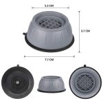 Set 4 picioruse antiderapante NEXTLY pentru masina de spalat, uscator de rufe, frigider, mobilier, protectie anti-vibratii, anti-zgomot, capacitate portanta mare, gri - imagine 5