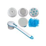 Perie baie rotativa, electrica NEXTLY, pentru curatare, exfoliere, masaj, 5 capete interschimbabile, 2 trepte de viteze, multifunctionala - imagine 4