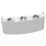 Aplica LED de perete, NEXTLY, 6 Leduri, lumina sus si jos, iluminat exterior si interior, 6W, 3000K, lumina calda, IP65, aluminiu, alb