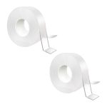 Set 2 x banda dublu adeziva transparenta NEXTLY, 5 metri/bucata, adeziv puternic, rezistenta la apa, flexibila, siliconica, nu lasa urme pe suprafete, aplicabila pe diverse suprafete