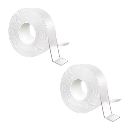 Set 2 x banda dublu adeziva transparenta NEXTLY, 5 metri/bucata, adeziv puternic, rezistenta la apa, flexibila, siliconica, nu lasa urme pe suprafete, aplicabila pe diverse suprafete
