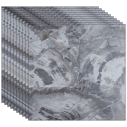 Set 24 x placi din PVC autoadezive pentru podea/perete NEXTLY, reutilizabile, waterproof, ajustabile, adeziv puternic, usor de montat, suprafata acoperire 5 mp, 45.6 x 45.6 cm, 1.5 mm grosime 7503-6