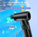 Suflanta de aer comprimat si aspirator 2 in 1, NEXTLY, cu acumulator 7500mah, pentru indepartare praf PC, curatare tastatura, 100w, 100000RPM, 3 viteze, lumina led, functie powerbank, accesorii inclus - imagine 9