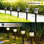 Set 4 lampi solare de exterior pentru gradina NEXTLY, cu tarus, tip felinar, decorative, senzor de lumina, waterproof, lumina calda, negru - imagine 5