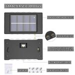 Set 4 x lampa decorativa cu incarcare solara NEXTLY, pentru perete/gard, senzor de lumina, 10 leduri, lumina rece, rezistenta la apa, negru - imagine 3