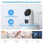 Camera dubla de supraveghere WiFi 5G, NEXTLY, pentru interior, rotatie 355°, inclinare 90°, detectare miscare si sunet, night-vision color, 5MP, suport card SD 64GB, buton apelare, functie urmarire pe - imagine 15