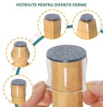 Set 12 protectii picioare scaun/mobila din silicon si pasla NEXTLY, anti-zgarieturi, anti-zgomot, universale, reutilizabile, transparent - imagine 5
