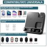 Incarcator wireless 3 in 1, incarcare rapida, NEXTLY, pentru telefon, AirPods, iWatch, afisaj digital, ceas, termometru, alarma, 15W, negru - imagine 4