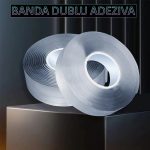 Set 10 x banda dublu adeziva transparenta NEXTLY, 5 metri/bucata, adeziv puternic, rezistenta la apa, flexibila, siliconica, nu lasa urme pe suprafete, aplicabila pe diverse suprafete - imagine 2