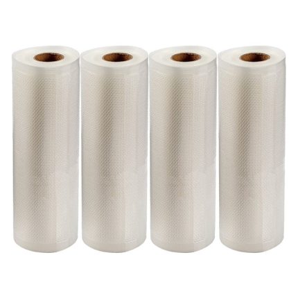 Set 4 role pungi universale pentru vidat si sigilat alimente, NEXTLY, gofrate, lavabile, conservare optima, fructe, legume, carne, mancare, compatibilitate universala, rezistenta la inghet si caldura,