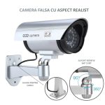 Set 2 x camera de supraveghere falsa NEXTLY pentru exterior/interior, led rosu intermitent, rotire 360°/90°, waterproof, baterii AA, argintiu - imagine 15