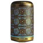 Difuzor de aromaterapie / umidificator cu ultrasunete, NEXTLY, portabil, silentios, capacitate 250ml, 7 culori LED pentru iluminare ambientala, 4 setari de timp, bronz