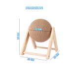 Jucarie pisici NEXTLY pentru zgariat, ghem, minge rotativa, invelis din sisal, stativ lemn, rezistenta, 2 moduri de asamblare, 12 cm, maro M1 - imagine 8