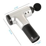 Aparat de masaj tip pistol NEXTLY, potrivit pentru relaxare si tonifiere musculara, 6 trepte de viteza, 4 capete interschimbabile, argintiu - imagine 2