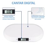 Cantar electronic digital pentru bebelusi, NEXTLY, 3 unitati de masura, functie tara, suprafata concava, capacitate maxima 20kg, precizie de cantarire 0.01kg, alb - imagine 3