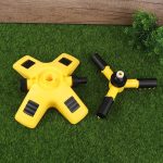 Aspersor rotativ pentru gradina NEXTLY, sistem de irigare cu 3 capete pentru gazon si plante, 2 moduri de pulverizare, rotatie 360°, conectare multipla, galben - imagine 3