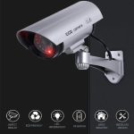 Set 4 x camera de supraveghere falsa NEXTLY pentru exterior/interior, led rosu intermitent, rotire 360°/90°, waterproof, baterii AA, argintiu - imagine 8