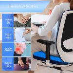 Perna ortopedica cu gel pentru scaune NEXTLY, Egg Sitter, ajuta la pastrarea posturii corecte a corpului, anti-durere, flexibila, respirabila, portabila, husa anti-aderenta inclusa - imagine 3