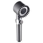 Para de dus cu filtru si 3 functii, NEXTLY, buton pentru oprire/pornire jet, presiune reglabila, economisire a apei, peri din silicon pentru masaj, gri