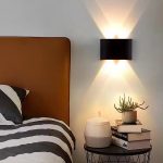 Aplica LED de perete, NEXTLY, 4 Leduri, lumina sus si jos, iluminat exterior si interior, 4W, 3000K, lumina calda, IP65, aluminiu, negru - imagine 4