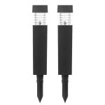 Set 2 lampi solare de exterior pentru gradina cu tarus, NEXTLY, iluminare ambientala, pentru decorarea gradinilor, curtilor, aleilor, lumina alba rece, 38x6 cm, patrate, negru