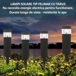 Set 2 lampi solare de exterior pentru gradina cu tarus, NEXTLY, iluminare ambientala, pentru decorarea gradinilor, curtilor, aleilor, lumina alba rece, 38x6 cm, patrate, negru - imagine 5