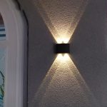 Aplica LED de perete, NEXTLY, 4 Leduri, lumina sus si jos, iluminat exterior si interior, 4W, 3000K, lumina calda, IP65, aluminiu, negru - imagine 8